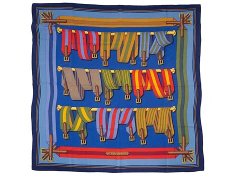 At Auction Vintage Hermes Les Sangles Silk Scarf By Joachim Metz