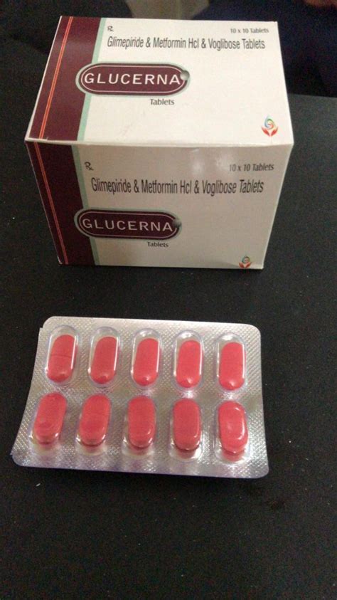 Glimepiride And Metformin Hcl And Voglibose Tablets Packaging Size 10