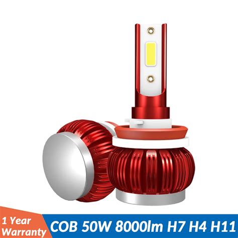 ASLENT H7 LED Light H1 H8 H11 HB3 9005 HB4 9006 H4 Moto LED Bulbs Mini