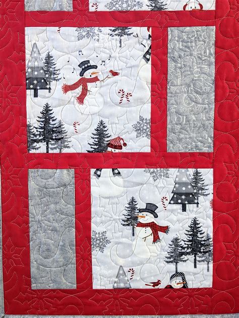 Snowman Table Runner Quilted Table Runner - Etsy