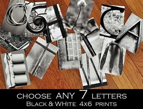 Alphabet Photography 4x6 Black and White Individual Photo