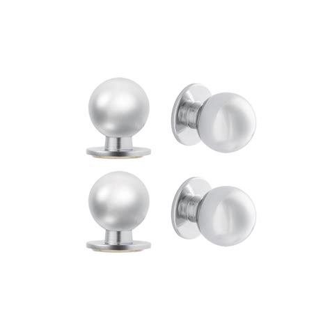 Lot de 4 boutons de meuble ronds Oscar zamak argent chromé Diam 22 mm