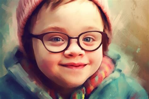 Premium Photo A Child With Down Syndrome Down Syndrome Day