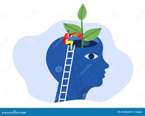 Growth Mindset Concept People Reading Book With Watering Plants From