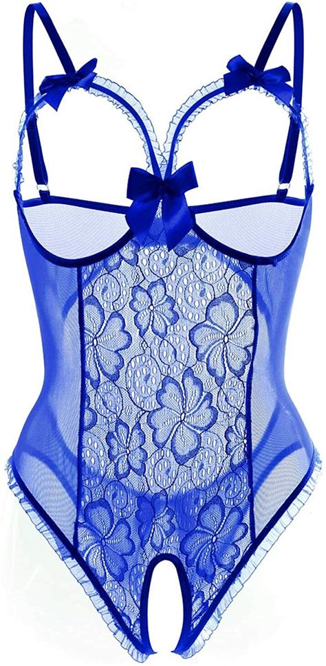 Sexy Womens Lace Lingerie Open Cup One Piece Cupless Sleepwear Babydoll Bodysuit EBay