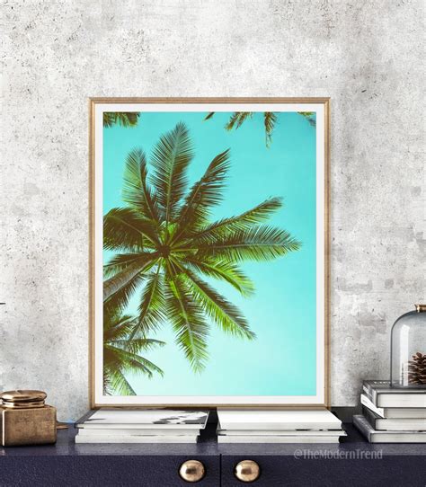 Digital Download Tropical Leaves Palm Tree Print Sky Print Etsy