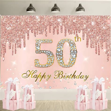 50th Birthday Decorations For Women 50th Birthday Banner Wkxinxuan