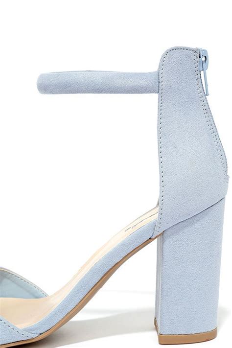 The Sidecar Cutie Ash Blue Suede Ankle Strap Heels Are Our Kind Of Blue