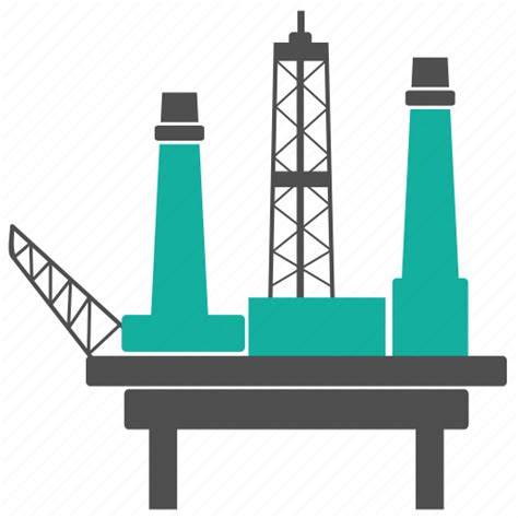 Drilling Energy Ocean Offshore Oil Ossil Platform Rig Sea Icon