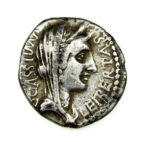 Roman Imperatorial C Cassius Longinus 42BC Silver Denarius Smyrna Mint