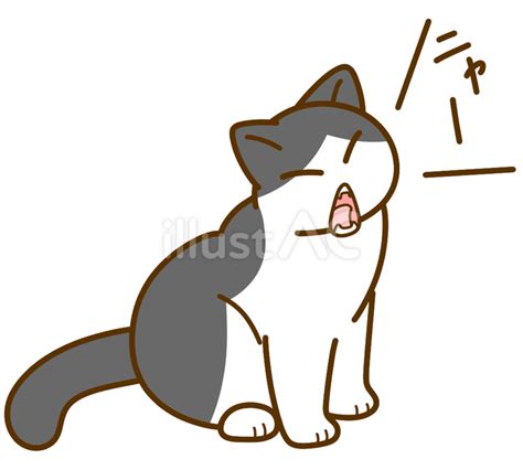 鳴くぶち猫イラスト No 24233612／無料イラスト フリー素材なら「イラストac」