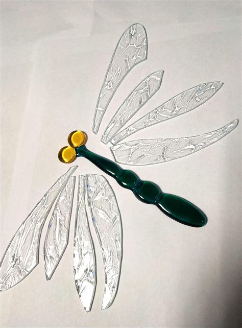 Precut Stained Glass Dragonfly Stained Glass Pattern 2 Set Etsy