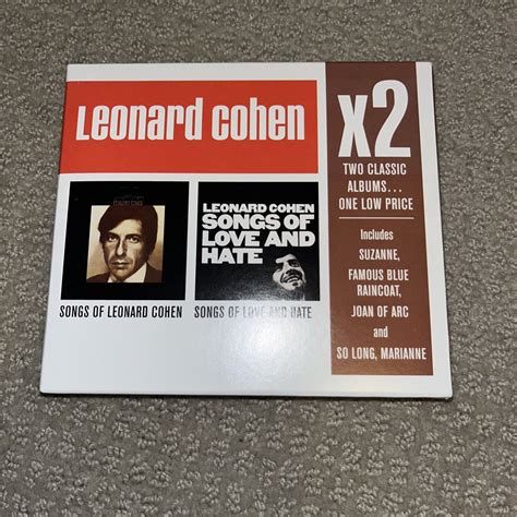 Leonard Cohen X2 Songs Of Leonard Cohensongs Of Love And Hate 2 Cd Box