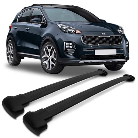 Rack De Teto Travessa Larga New Sportage Preto Suporta