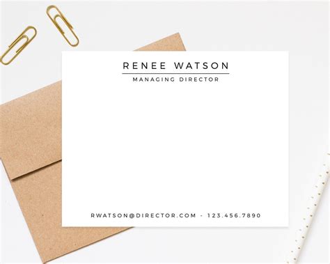 Business Note Card Set Personalized Stationery Notecards Set