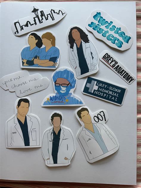 Grey S Anatomy Sticker Pack Piece Etsy