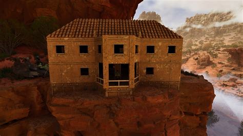 Ark Ascended Scorched Adobe Cliffside Villa Base Chainsaw So Good