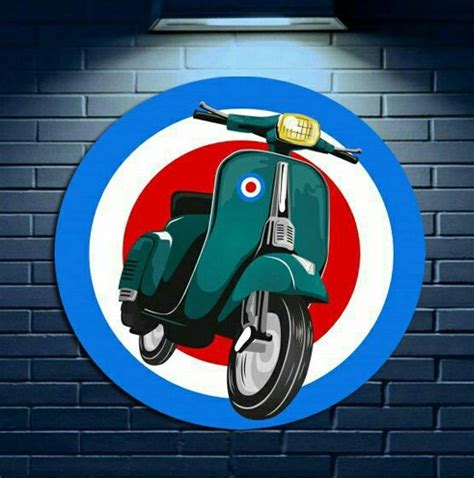 Jual Poster Dinding Bulat Logo Vespa Classic Dm 50 Di Lapak Fide Store