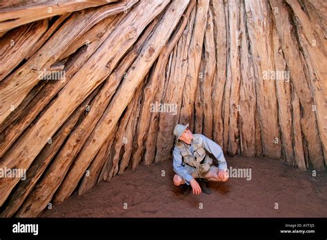 Interior Of Traditional Navajo Hogan House Stock Photo Alamy