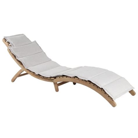 Chaise Longue De Jardin Kos En Bois D Acacia Blanchi Fsc Matelas