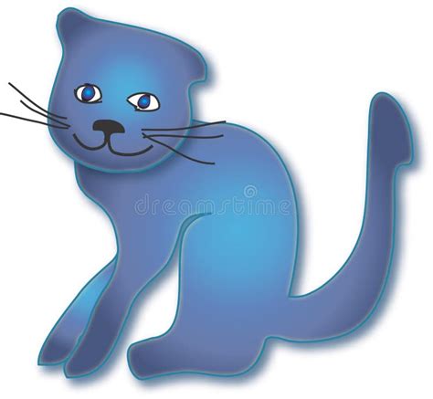 Blue Cat Stock Vector Illustration Of Symbol Simple 5970773