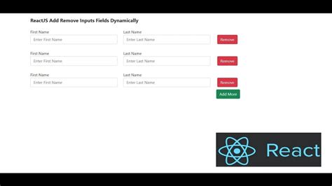 How To Add And Remove Input Fields Dynamically In Reactjs