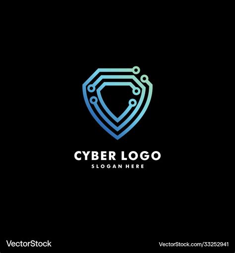 Cyber logo line premium Royalty Free Vector Image