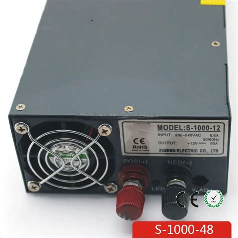 CE Soro 220V вход 1000W 48V 20A источник питания с одним выходом ...