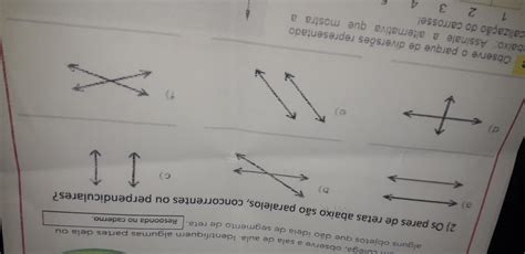 Os Pares De Retas Abaixo São Paralelos Concorrentes Ou Perpendiculares Me Ajudem é Pra Hj