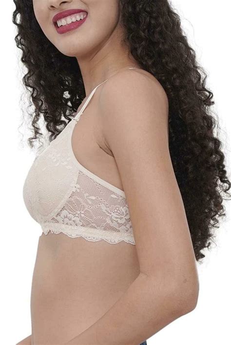 Eve S Beauty Women Beige 36b Embroidered Padded Bra 36b Jiomart