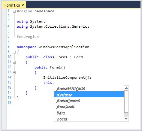 Intellisense In Windows Forms Syntax Editor Control Syncfusion