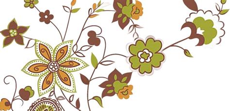 An Abstract Floral Design With Green Brown And White Flowers