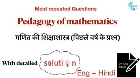 B Ed Pedagogy Of Mathematics Most Repeated Important Previous Year