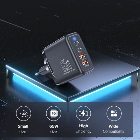 Купить QOOVI 65 Вт GaN зарядное устройство USB Type C Быстрая зарядка ...