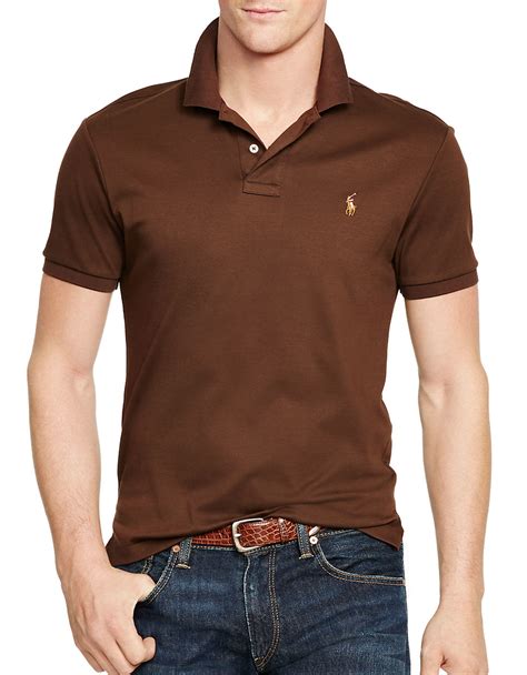 Polo Ralph Lauren Pima Polo Shirt In Brown For Men Mohican Brown Lyst