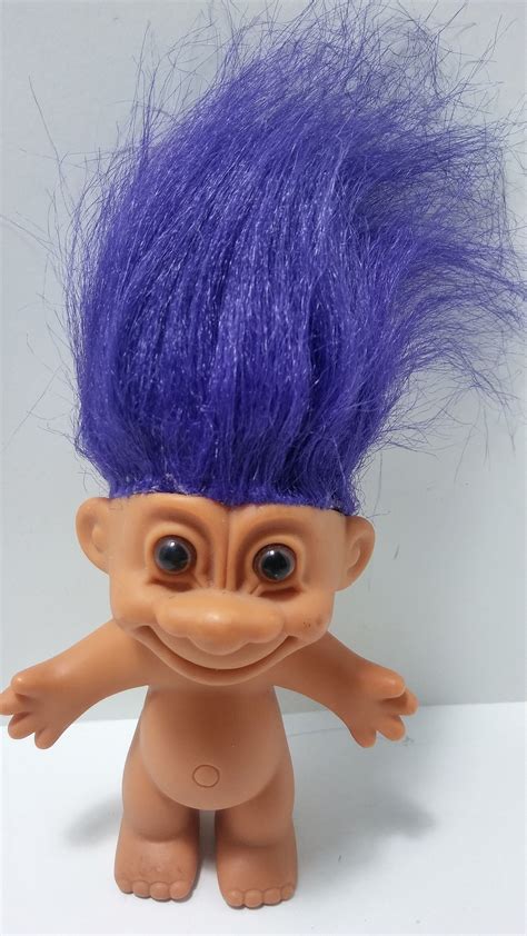 Naked Troll Doll Purple Russ Inches Vintage Etsy