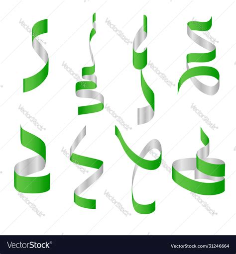 Collection confetti ribbons Royalty Free Vector Image