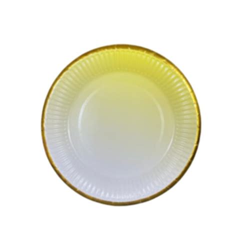 Plato Descartable Degrade Pastel X10 Amarillo Casa Fessta