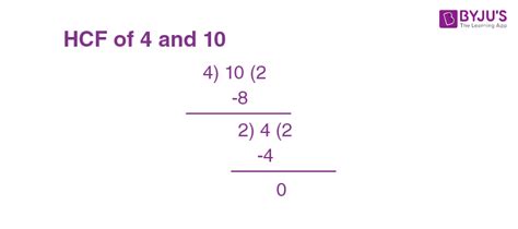 Hcf Of 4 And 10 How To Find Hcf Of 4 And 10