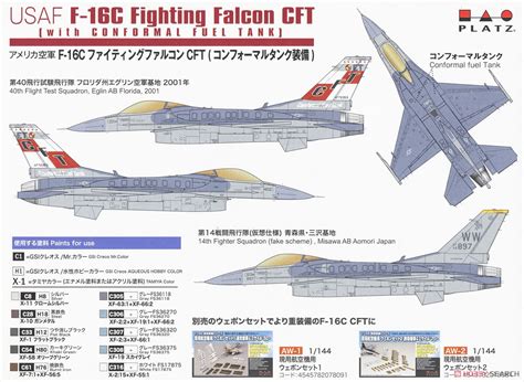 Usaf F C Fighting Falcon Cft With Conformal Fuel Tanks W Weapon Set