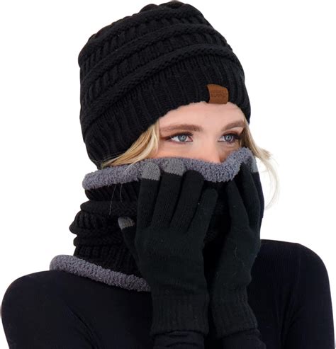 Ensemble Bonnet D Hiver Infinity Charpe Et Gants Pour Femme Bonnet