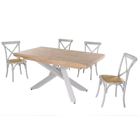 Comprar Mesa De Comedor Extensible Alena Color Roble Nordish Y Blanco