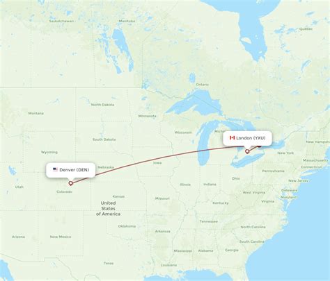 All Flight Routes From Denver To London Den To Yxu Flight Routes