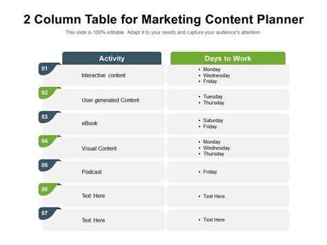 Top 10 Two Column Table Powerpoint Presentation Templates In 2024