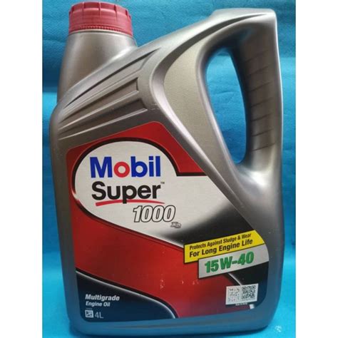 Mobil Super 1000 15w40 Multigrade Engine Oil 4l Shopee Malaysia