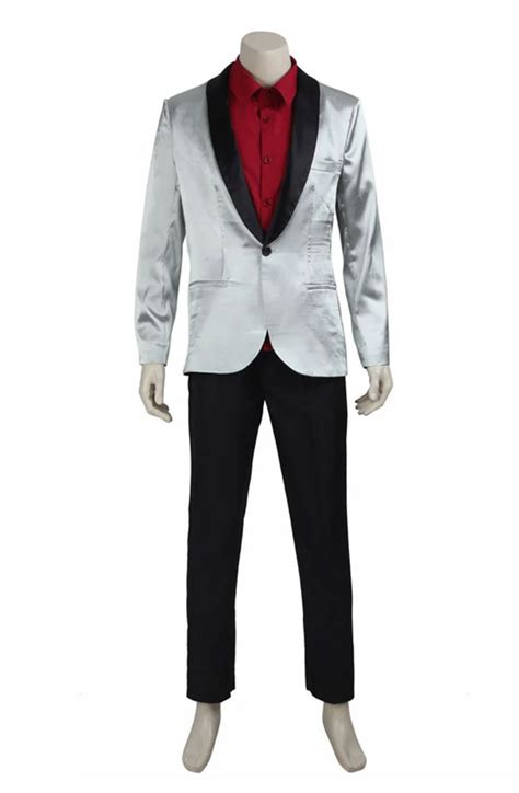 Joker Suicide Squad Jared Leto Silver Cotton Trench Blazer