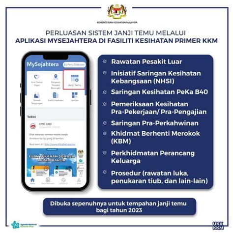 Cara Tempah Janji Temu Klinik Kesihatan KKM Di MySejahtera