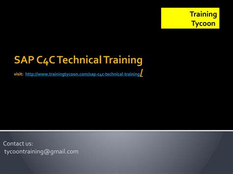 Sap C4c Technical Training Best Sap C4c Technical Online Training By