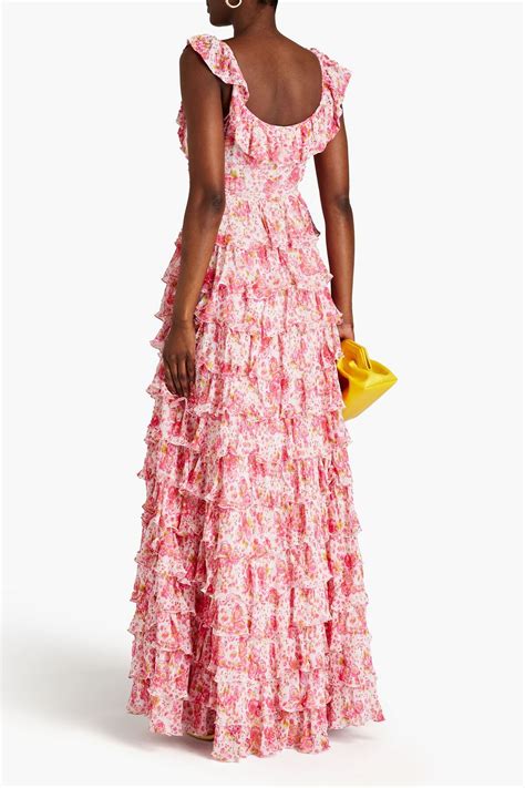 Bytimo Tiered Floral Print Georgette Maxi Dress The Outnet