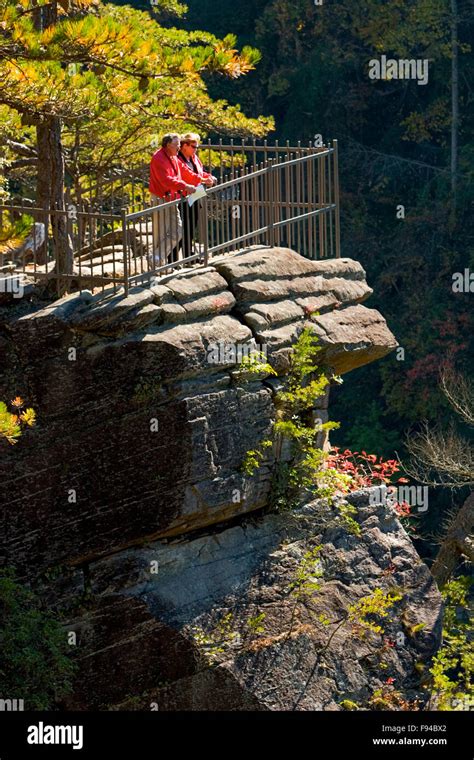 Visitors To Tallulah Gorge State Park View The Rugged Mountain